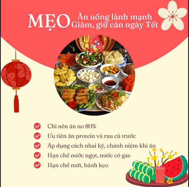 MẸO ĂN UỐNG HEALTHY GIÚP GIẢM, GIỮ CÂN TRONG TẾT 