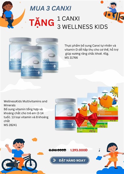 Canxi &vitamin D và Wellness kids - Cặp Đôi Hoàn Hảo Cho Sự Phát Triển Toàn Diện Của Bé