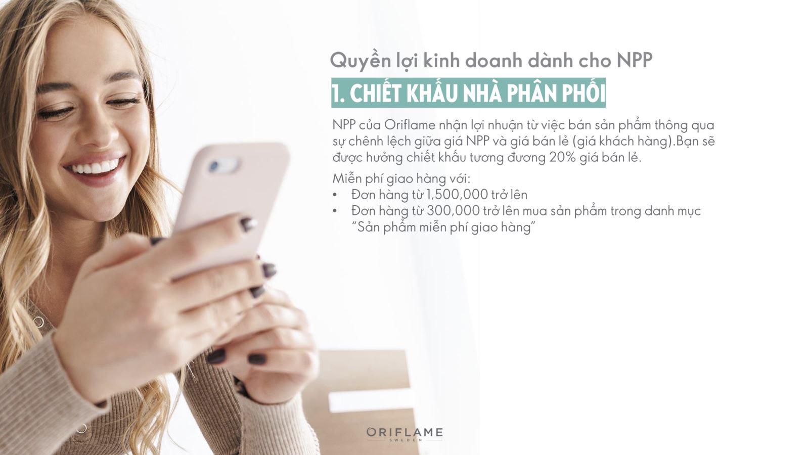 quyền lợi khi trở thành nhà phân phối Oriflame