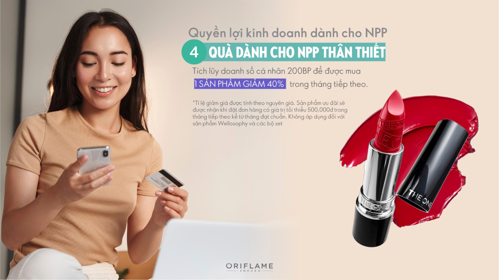 quyền lợi khi trở thành nhà phân phối của Oriflame