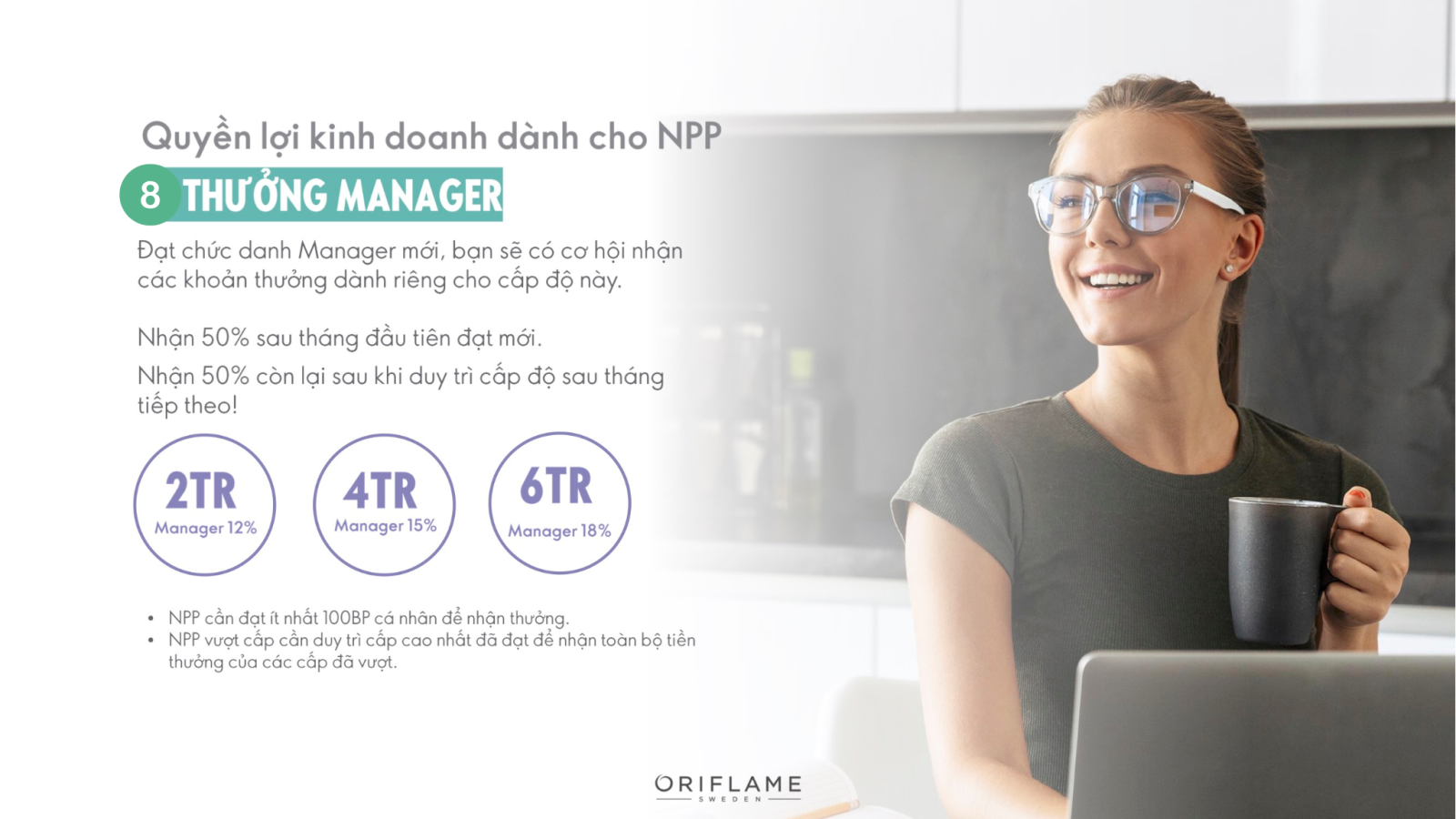 quyền lợi khi trở thành nhà phân phối của Oriflame
